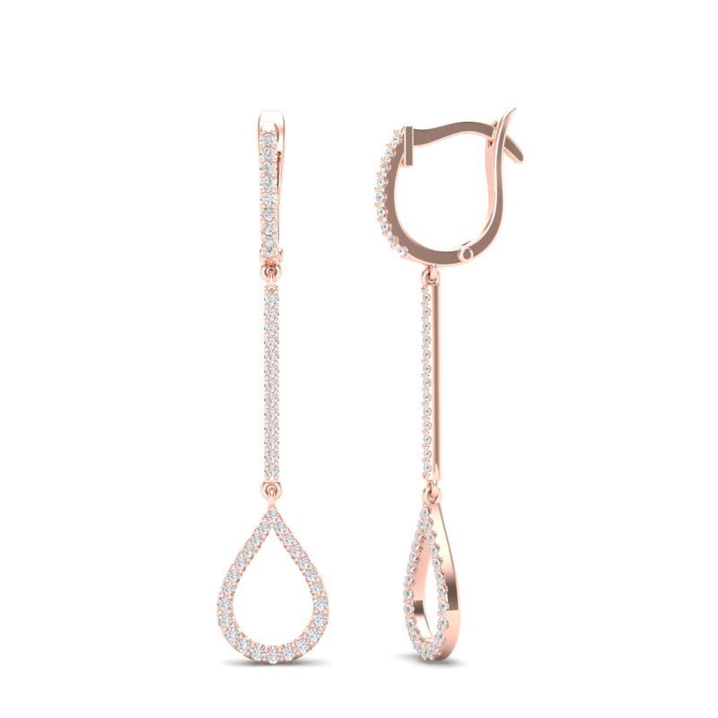 14K Gold Diamond Teardrop Dangle Earring Earring ABE-107/3-D  - Abtin & Co.