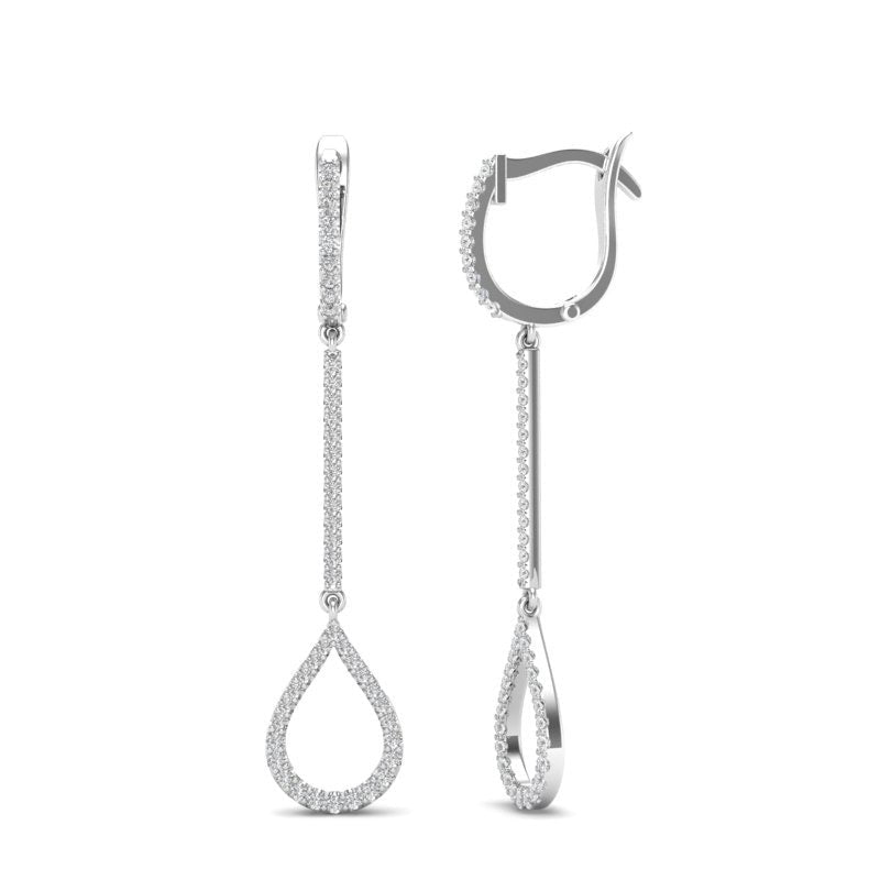 14K Gold Diamond Teardrop Dangle Earring Earring ABE-107/3-D  - Abtin & Co.
