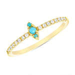 14K Gold Diamond & Turquoise Marquise Design Stackable Ring Ring ABB-123V1-TQD  - Abtin & Co.