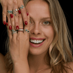 14K Gold Diamond & Turquoise Marquise Design Stackable Ring Ring ABB-123V1-TQD  - Abtin & Co.