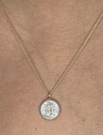 14K Gold Diamond Virgo Zodiac Medallion Medallion ALP-227Y-VIR.GD  - Abtin & Co.