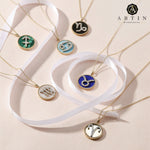 14K Gold Diamond Virgo Zodiac Medallion Medallion ALP-227Y-VIR.GD  - Abtin & Co.