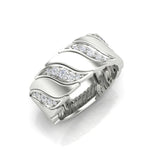 14K Gold Diamond Wide Statement Ring Ring ABB-575/3-D-1  - Abtin & Co.