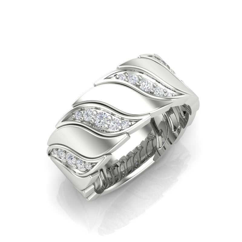 14K Gold Diamond Wide Statement Ring Ring ABB-575/3-D-1  - Abtin & Co.