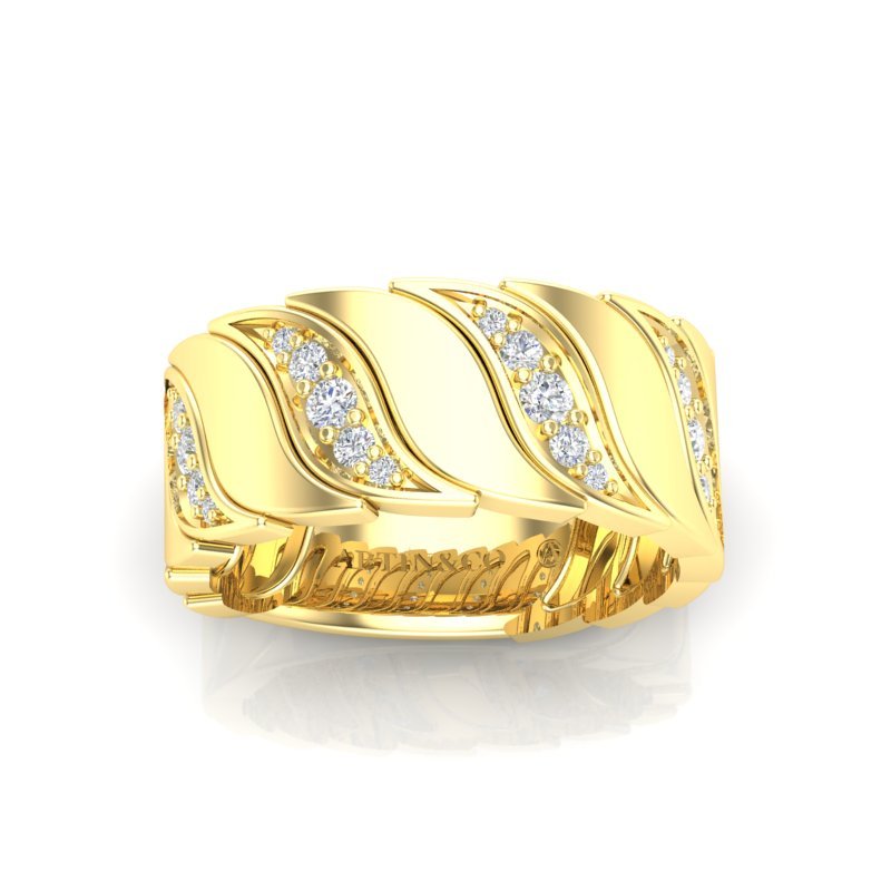 14K Gold Diamond Wide Statement Ring Ring ABB-575/3-D-3  - Abtin & Co.