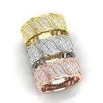 14K Gold Diamond Wide Statment Ring Ring ABB-575/2-D-3  - Abtin & Co.