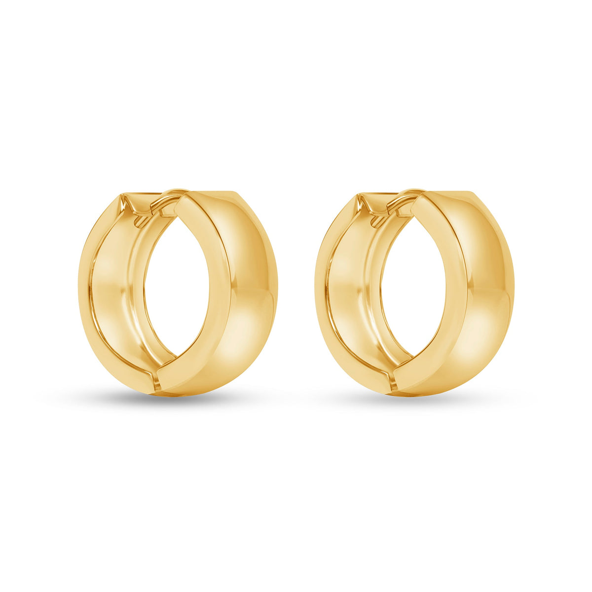 14K Gold Domed Hinge Huggie Earrings Earring ABGE-102.1-G  - Abtin & Co.
