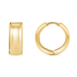 14K Gold Domed Hinge Huggie Earrings Earring ABGE-102.1-G  - Abtin & Co.