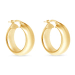 14K Gold Domed Hoop Earrings Earring ABGE-140-G  - Abtin & Co.