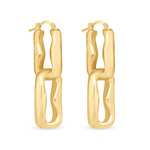 14K Gold Double Link Drop Earrings Earring ABGE-134-G  - Abtin & Co.