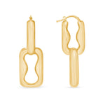14K Gold Double Link Drop Earrings Earring ABGE-134-G  - Abtin & Co.