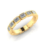 14K Gold Emerald Cut Halfway East West Eternity Bezel Set Lab Grown Diamond Wedding Band Ring Emerald Cut ABB-398.1-LGD  - Abtin & Co.