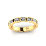 14K Gold Emerald Cut Halfway East West Eternity Bezel Set Lab Grown Diamond Wedding Band Ring Emerald Cut ABB-398.1-LGD  - Abtin & Co.