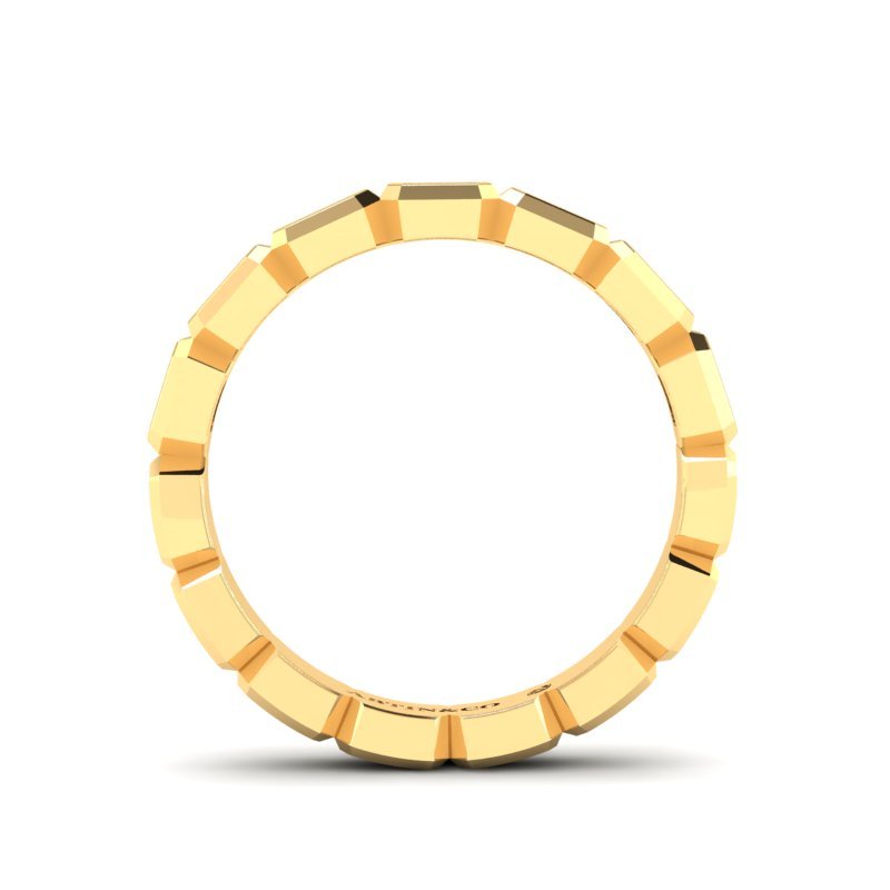 14K Gold Emerald Cut Halfway East West Eternity Bezel Set Lab Grown Diamond Wedding Band Ring Emerald Cut ABB-398.1-LGD  - Abtin & Co.