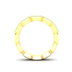 14K Gold Emerald Cut Halfway East West Eternity Milgrain Bezel Set Lab Grown Diamond Wedding Band Ring Emerald Cut ABB-517.1-LGD  - Abtin & Co.