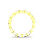14K Gold Emerald Cut Halfway East West Eternity Milgrain Bezel Set Lab Grown Diamond Wedding Band Ring Emerald Cut ABB-516.1-LGD  - Abtin & Co.