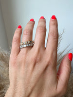 14K Gold Emerald Cut Halfway East West Eternity Milgrain Bezel Set Lab Grown Diamond Wedding Band Ring Emerald Cut ABB-517.1-LGD  - Abtin & Co.