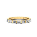 14K Gold Emerald Cut Halfway East West Eternity Modern Prong Set Lab Grown Diamond Wedding Band Ring Emerald Cut ABB-399.1-LGD  - Abtin & Co.