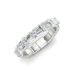14K Gold Emerald Cut Halfway East West Eternity Modern Prong Set Lab Grown Diamond Wedding Band Ring Emerald Cut ABB-521.1-LGD  - Abtin & Co.