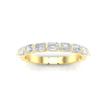 14K Gold Emerald Cut Halfway East West Eternity Modern Prong Set Lab Grown Diamond Wedding Band Ring Emerald Cut ABB-436.1-LGD  - Abtin & Co.