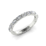 14K Gold Emerald Cut Halfway East West Eternity Modern Prong Set Lab Grown Diamond Wedding Band Ring Emerald Cut ABB-399.1-LGD  - Abtin & Co.