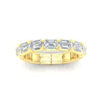 14K Gold Emerald Cut Halfway East West Eternity Modern Prong Set Lab Grown Diamond Wedding Band Ring Emerald Cut ABB-521.1-LGD  - Abtin & Co.