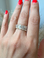 14K Gold Emerald Cut Halfway East West Eternity Modern Prong Set Lab Grown Diamond Wedding Band Ring Emerald Cut ABB-436.1-LGD  - Abtin & Co.