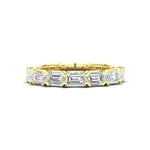 14K Gold Emerald Cut Halfway East West Eternity Modern Prong Set Lab Grown Diamond Wedding Band Ring Emerald Cut ABB-521.1-LGD  - Abtin & Co.