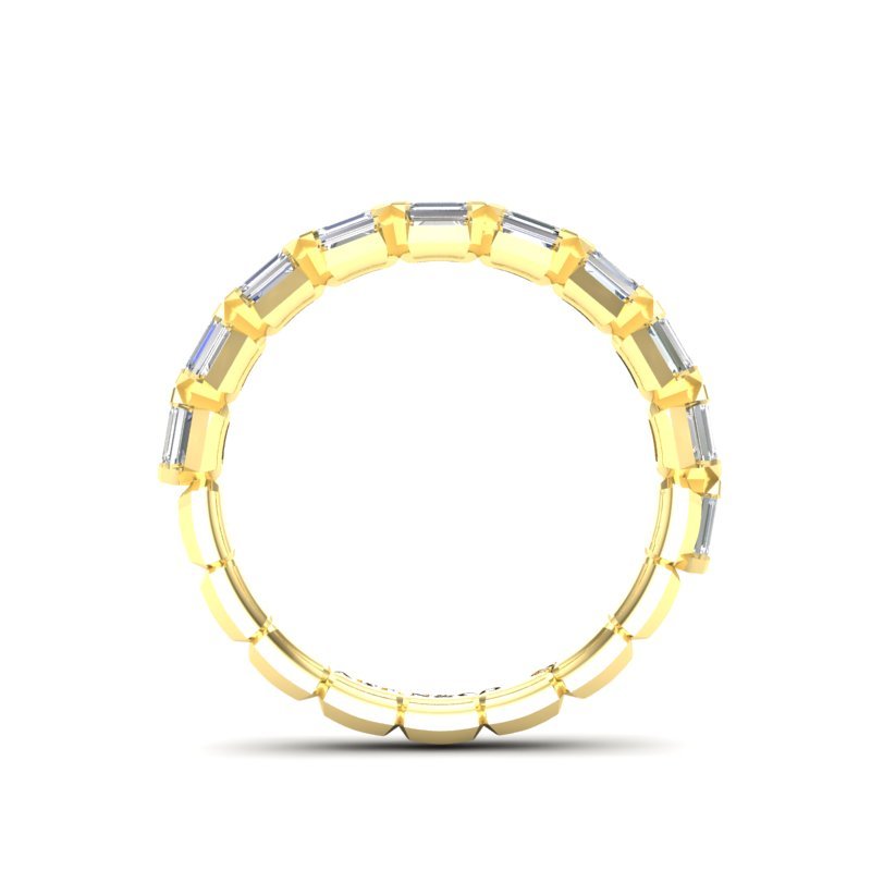 14K Gold Emerald Cut Halfway East West Eternity Modern Prong Set Lab Grown Diamond Wedding Band Ring Emerald Cut ABB-520.1-LGD  - Abtin & Co.