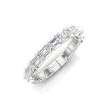 14K Gold Emerald Cut Halfway East West Eternity Modern Prong Set Lab Grown Diamond Wedding Band Ring Emerald Cut ABB-520.1-LGD  - Abtin & Co.