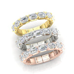14K Gold Emerald Cut Halfway East West Eternity Modern Prong Set Lab Grown Diamond Wedding Band Ring Emerald Cut ABB-521.1-LGD  - Abtin & Co.