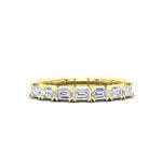 14K Gold Emerald Cut Halfway East West Eternity Modern Prong Set Lab Grown Diamond Wedding Band Ring Emerald Cut ABB-520.1-LGD  - Abtin & Co.