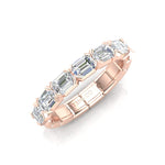 14K Gold Emerald Cut Halfway East West Eternity Modern Prong Set Lab Grown Diamond Wedding Band Ring Emerald Cut ABB-521.1-LGD  - Abtin & Co.