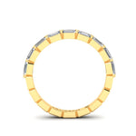 14K Gold Emerald Cut Halfway East West Eternity Modern Prong Set Lab Grown Diamond Wedding Band Ring Emerald Cut ABB-399.1-LGD  - Abtin & Co.