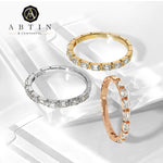 14K Gold Emerald Cut Halfway East West Eternity Modern Prong Set Lab Grown Diamond Wedding Band Ring Emerald Cut ABB-399.1-LGD  - Abtin & Co.