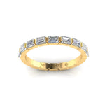 14K Gold Emerald Cut Halfway East West Eternity Modern Prong Set Lab Grown Diamond Wedding Band Ring Emerald Cut ABB-399.1-LGD  - Abtin & Co.