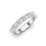 14K Gold Emerald Cut Halfway East West Eternity Prong Set Lab Grown Diamond Wedding Band Ring Emerald Cut ABB-435.1-LGD  - Abtin & Co.