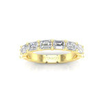 14K Gold Emerald Cut Halfway East West Eternity Prong Set Lab Grown Diamond Wedding Band Ring Emerald Cut ABB-435.1-LGD  - Abtin & Co.