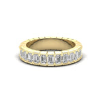14K Gold Emerald Cut Halfway Eternity Half Bezel Set Lab Grown Diamond Wedding Band Ring Emerald Cut ABB-396.1-LGD  - Abtin & Co.