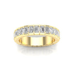 14K Gold Emerald Cut Halfway Eternity Half Bezel Set Lab Grown Diamond Wedding Band Ring Emerald Cut ABB-396.1-LGD  - Abtin & Co.