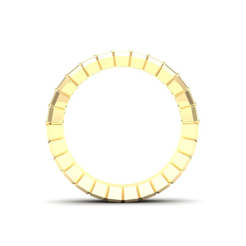 14K Gold Emerald Cut Halfway Eternity Half Bezel Set Lab Grown Diamond Wedding Band Ring Emerald Cut ABB-396.1-LGD  - Abtin & Co.