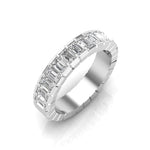 14K Gold Emerald Cut Halfway Eternity Half Bezel Set Lab Grown Diamond Wedding Band Ring Emerald Cut ABB-396.1-LGD  - Abtin & Co.