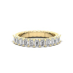 14K Gold Emerald Cut Halfway Eternity Prong Set Lab Grown Diamond Wedding Band Ring Emerald Cut ABB-395.1-LGD  - Abtin & Co.