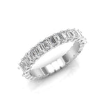 14K Gold Emerald Cut Halfway Eternity Prong Set Lab Grown Diamond Wedding Band Ring Emerald Cut ABB-395.1-LGD  - Abtin & Co.