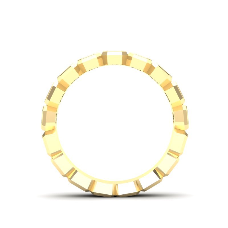 14K Gold Emerald Cut Halfway Vertical Eternity Bezel Set Lab Grown Diamond Wedding Band Ring Emerald Cut ABB-397.1-LGD  - Abtin & Co.