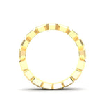 14K Gold Emerald Cut Halfway Vertical Eternity Bezel Set Lab Grown Diamond Wedding Band Ring Emerald Cut ABB-397.1-LGD  - Abtin & Co.