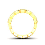 14K Gold Emerald Cut Halfway Vertical Eternity Milgrain Bezel Set Lab Grown Diamond Wedding Band Ring Emerald Cut ABB-519.1-LGD  - Abtin & Co.