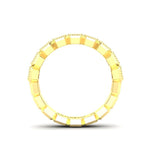 14K Gold Emerald Cut Halfway Vertical Eternity Milgrain Bezel Set Lab Grown Diamond Wedding Band Ring Emerald Cut ABB-518.1-LGD  - Abtin & Co.