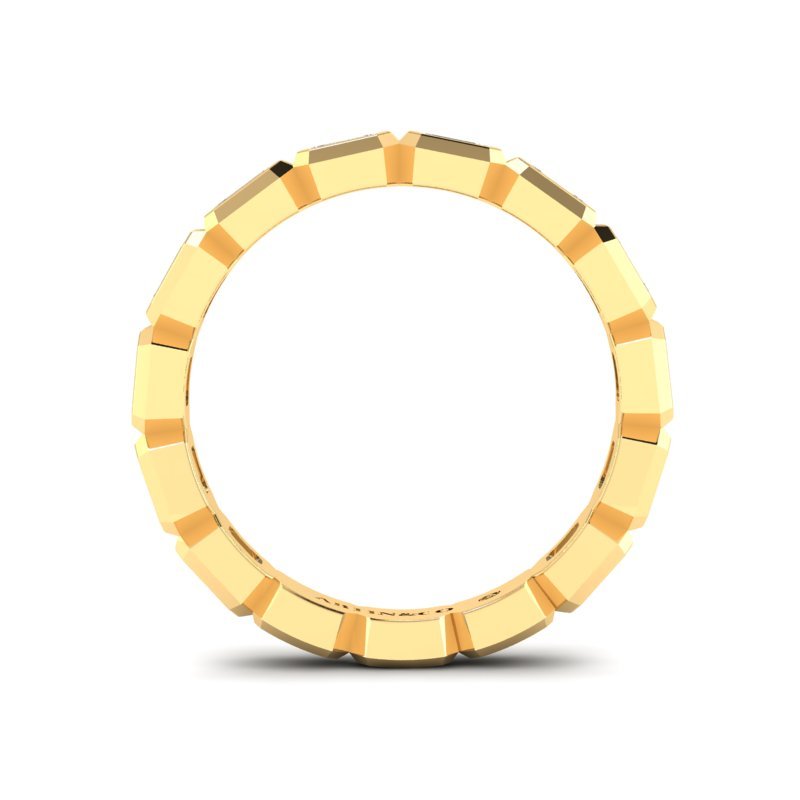 14K Gold Emerald Cut Three Quarter Way East West Eternity Bezel Set Lab Grown Diamond Wedding Band Ring Emerald Cut ABB-398.2-LGD  - Abtin & Co.