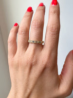 14K Gold Emerald Cut Three Quarter Way East West Eternity Milgrain Bezel Set Lab Grown Diamond Wedding Band Ring Emerald Cut ABB-516.2-LGD  - Abtin & Co.